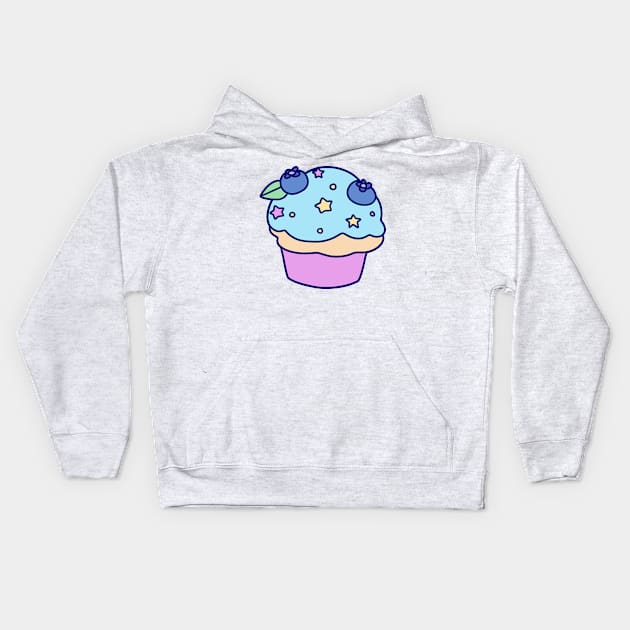 Blueberry Cupcake Kids Hoodie by saradaboru